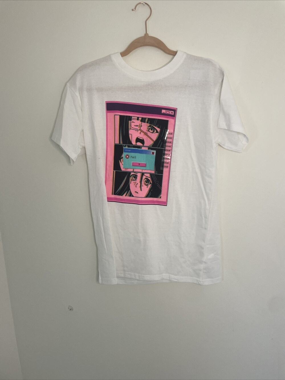 Brisco Brands Anime Error T-Shirt Teen Large Computer Fail Graphic Tee Medium